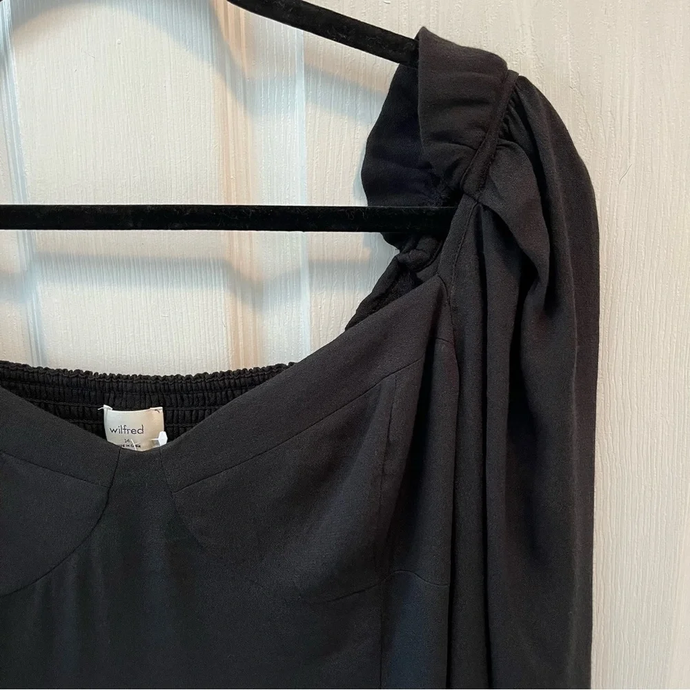 Wilfred Women’s Juliet Corset Novella Black Mini Dress Long Sleeve Ruching 14 - Picture 9 of 17